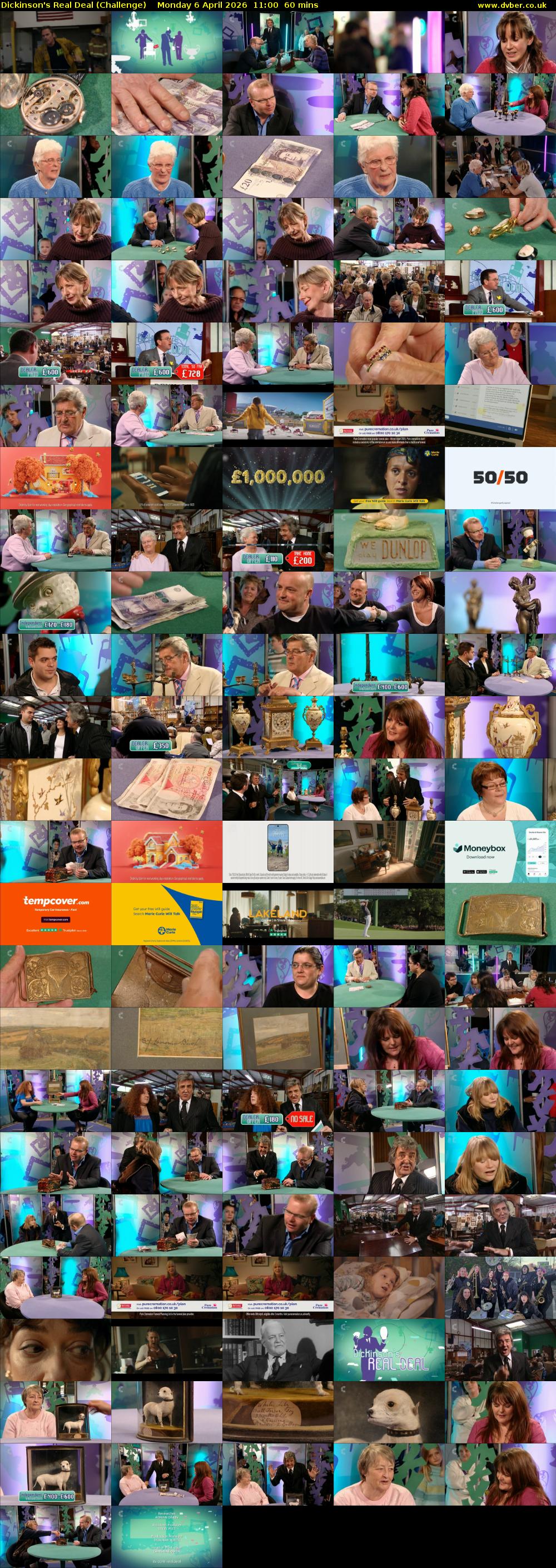 Dickinson's Real Deal (Challenge) Monday 6 April 2026 11:00 - 12:00
