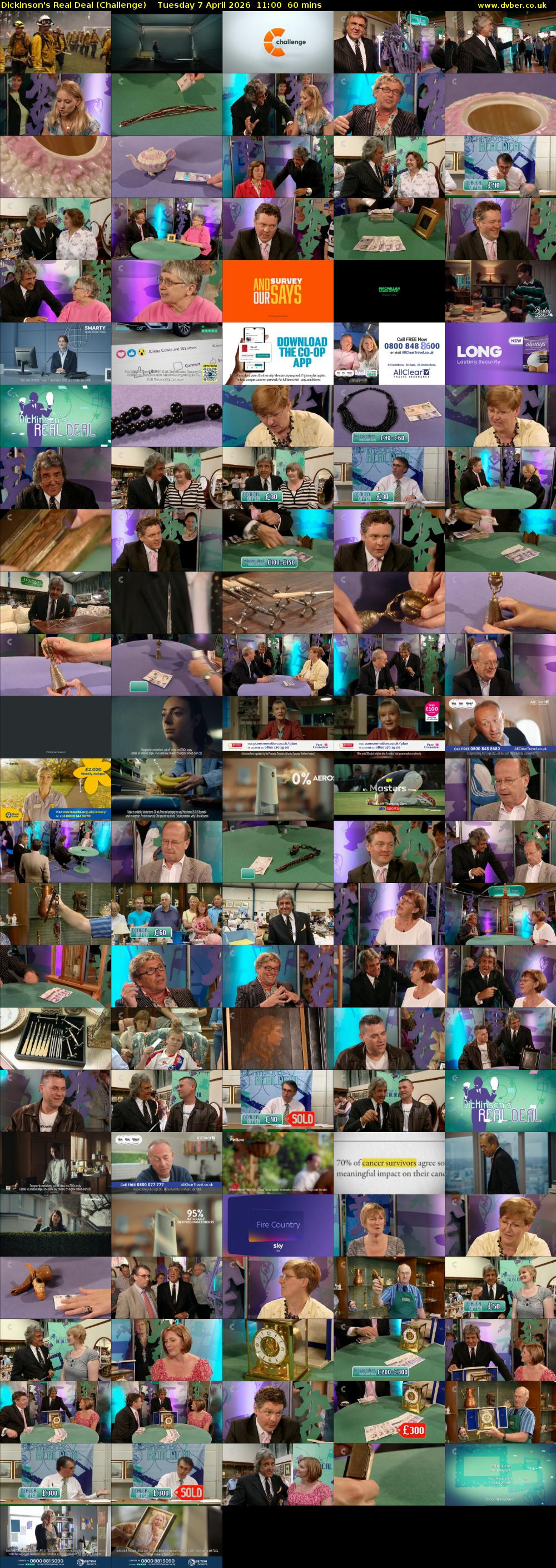 Dickinson's Real Deal (Challenge) Tuesday 7 April 2026 11:00 - 12:00