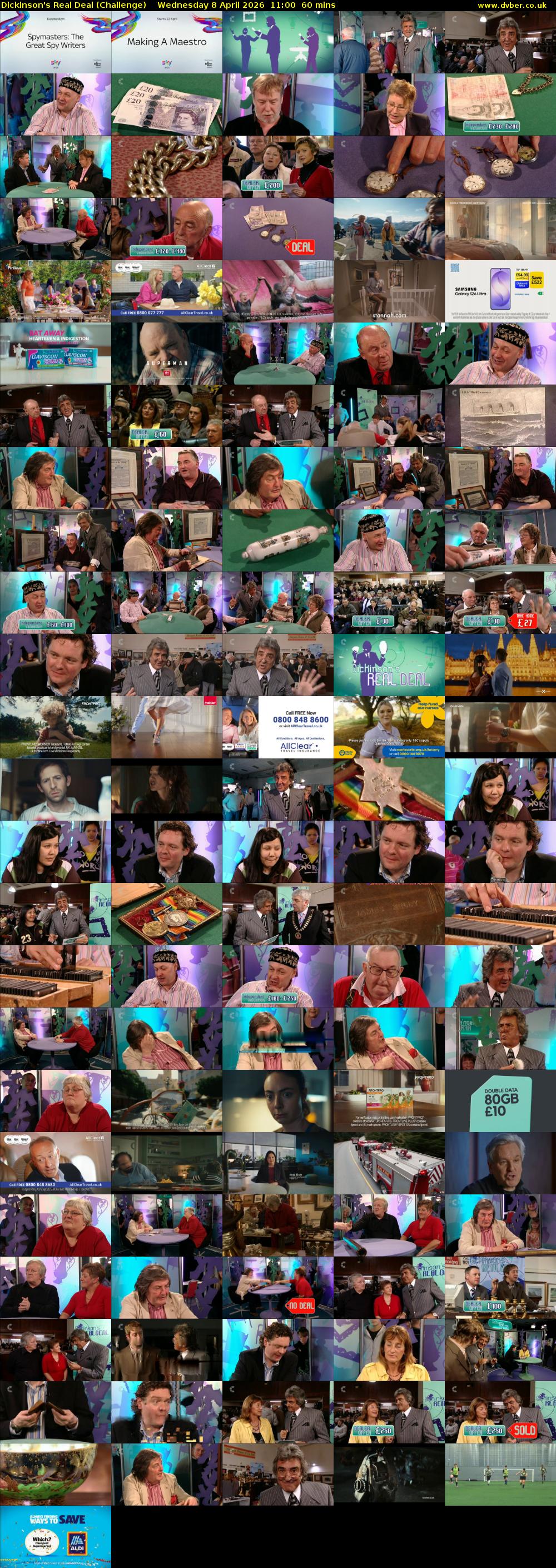 Dickinson's Real Deal (Challenge) Wednesday 8 April 2026 11:00 - 12:00