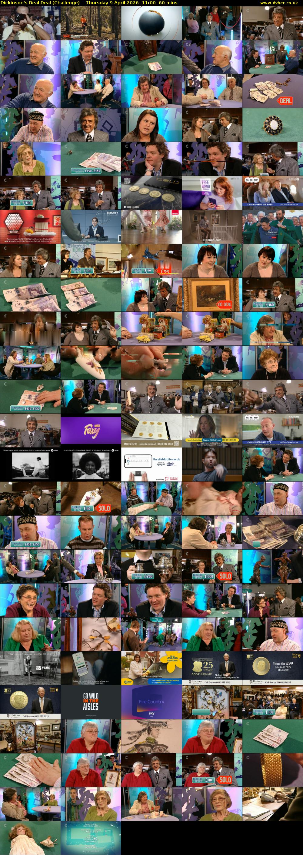 Dickinson's Real Deal (Challenge) Thursday 9 April 2026 11:00 - 12:00