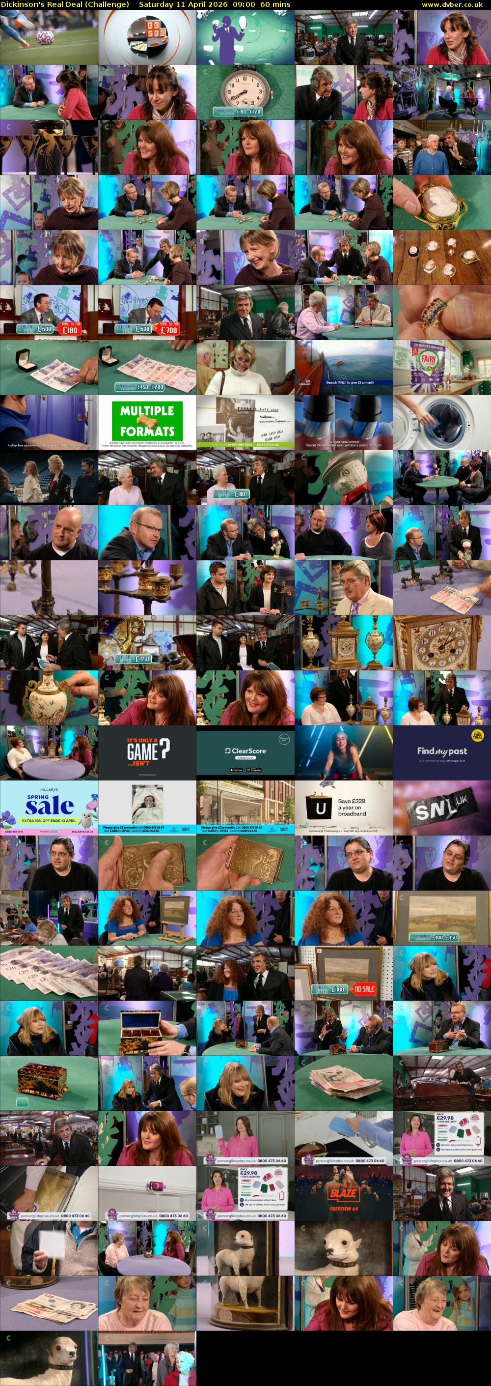 Dickinson's Real Deal (Challenge) Saturday 11 April 2026 09:00 - 10:00