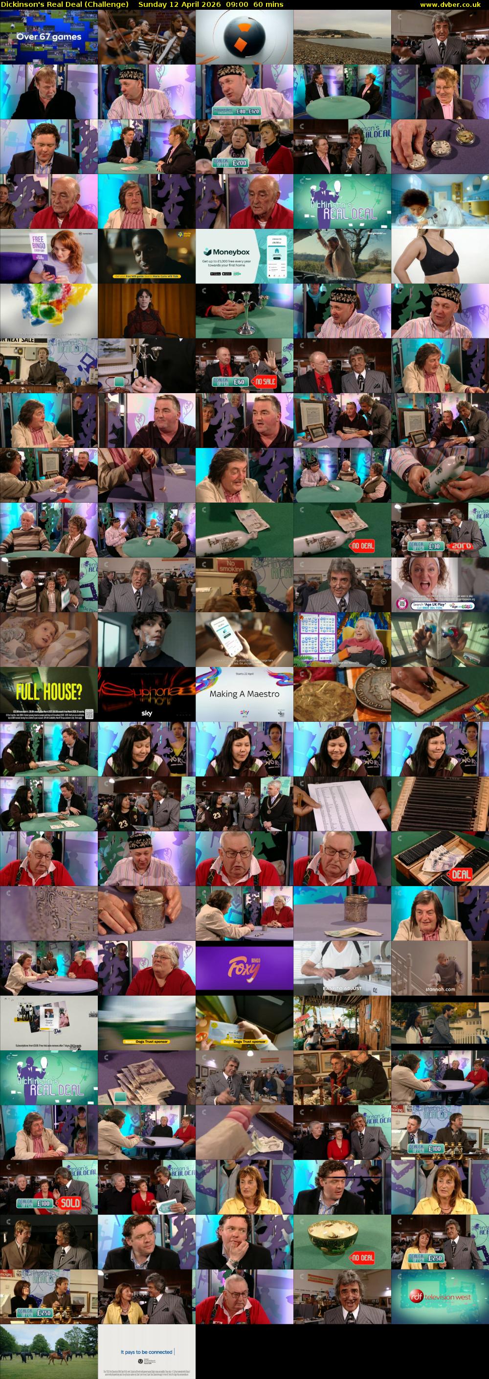 Dickinson's Real Deal (Challenge) Sunday 12 April 2026 09:00 - 10:00