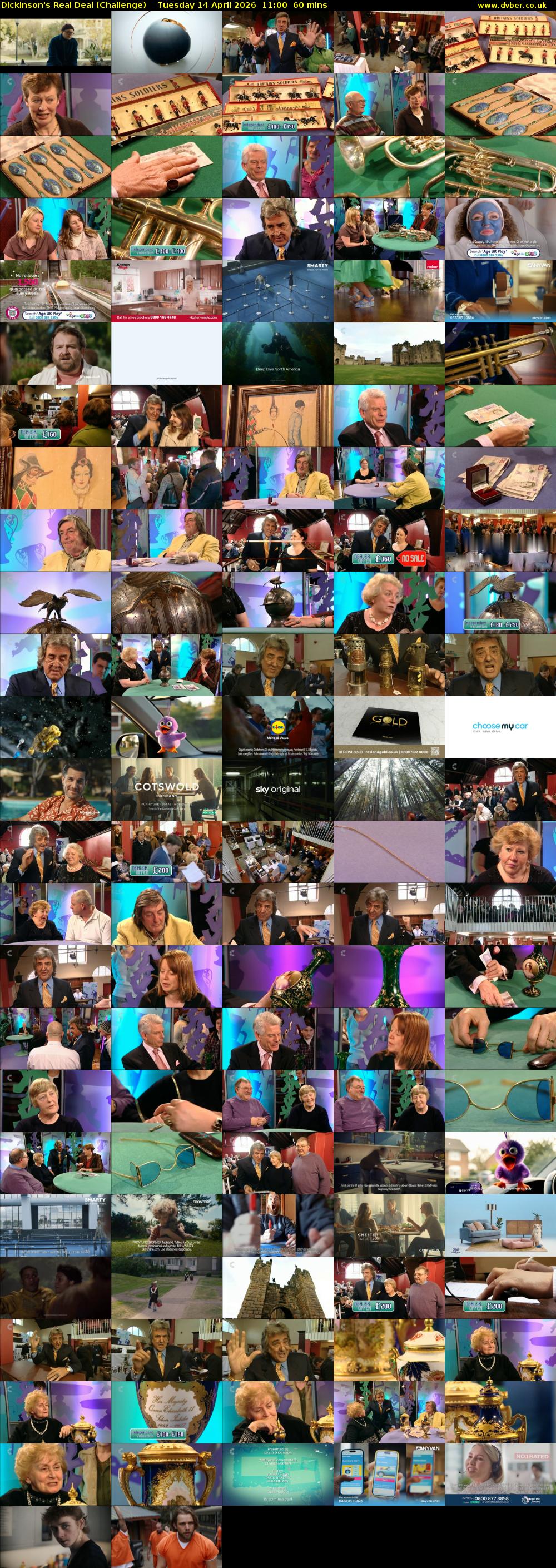 Dickinson's Real Deal (Challenge) Tuesday 14 April 2026 11:00 - 12:00