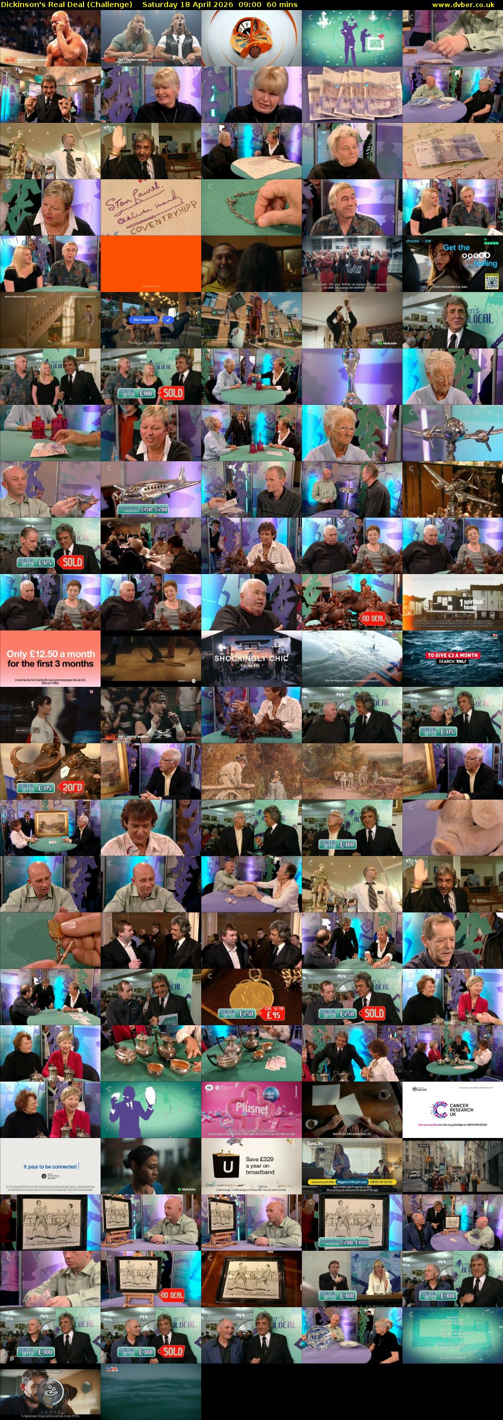 Dickinson's Real Deal (Challenge) Saturday 18 April 2026 09:00 - 10:00