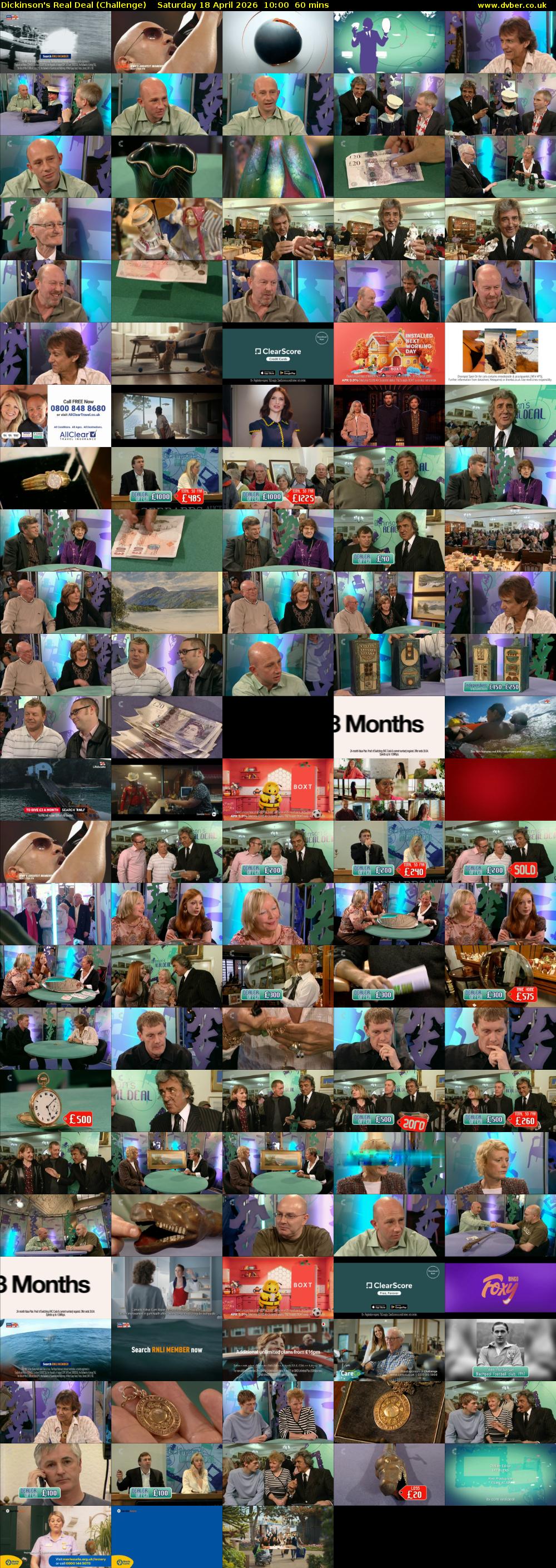 Dickinson's Real Deal (Challenge) Saturday 18 April 2026 10:00 - 11:00