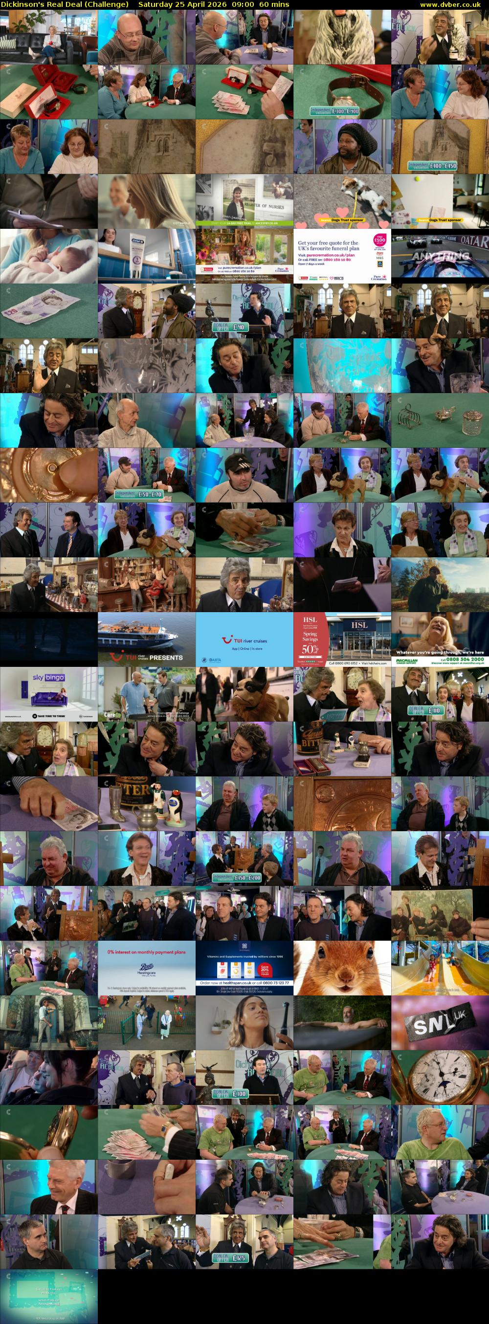 Dickinson's Real Deal (Challenge) Saturday 25 April 2026 09:00 - 10:00