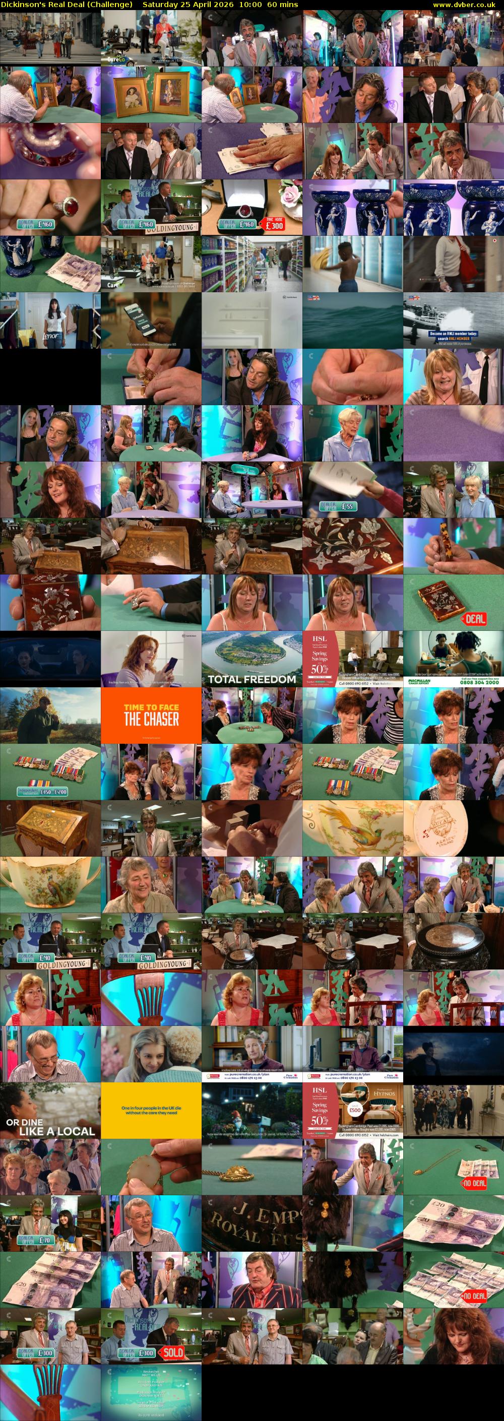Dickinson's Real Deal (Challenge) Saturday 25 April 2026 10:00 - 11:00