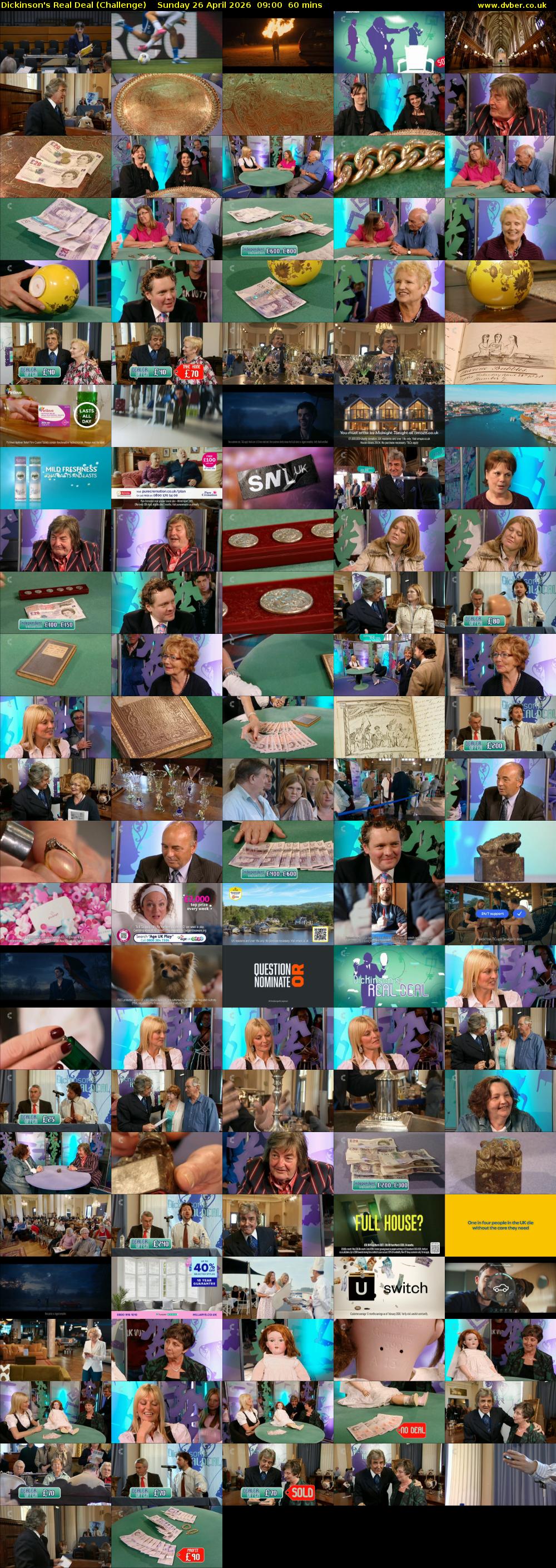 Dickinson's Real Deal (Challenge) Sunday 26 April 2026 09:00 - 10:00