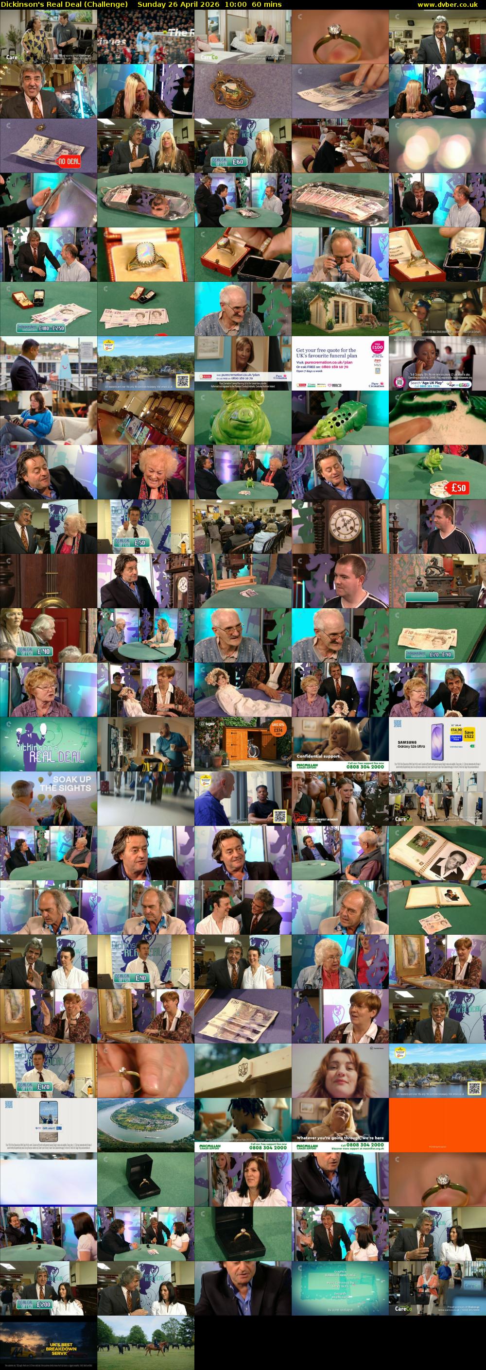 Dickinson's Real Deal (Challenge) Sunday 26 April 2026 10:00 - 11:00