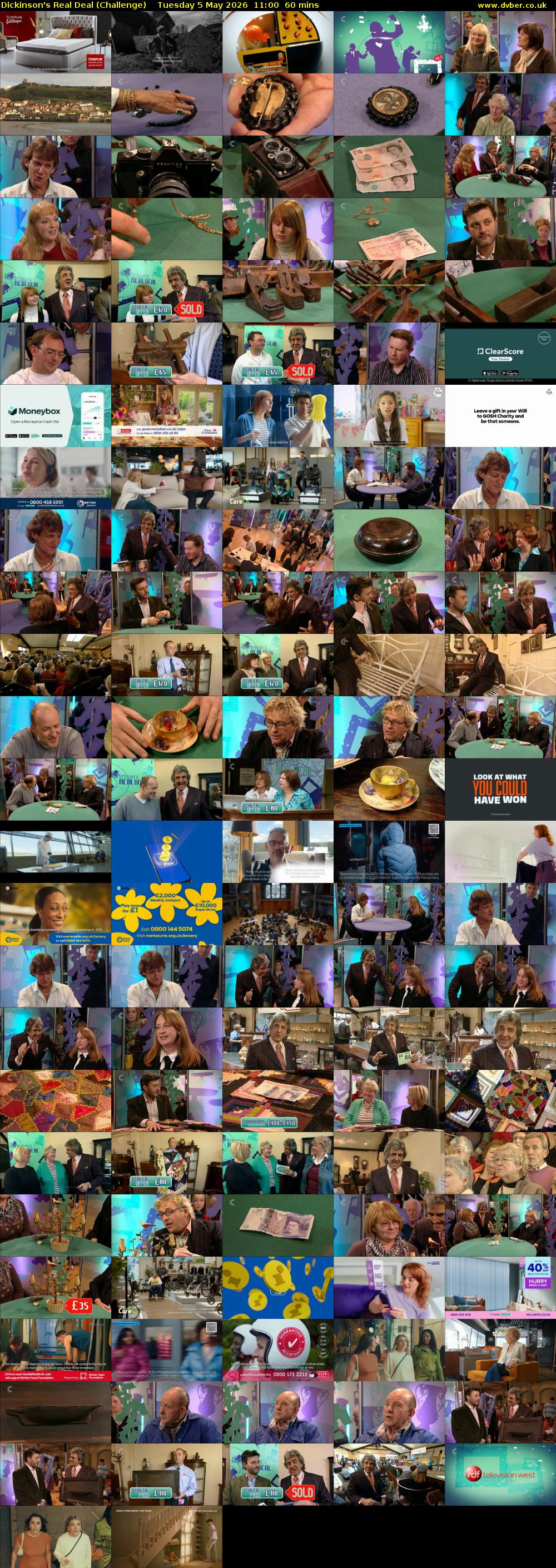 Dickinson's Real Deal (Challenge) Tuesday 5 May 2026 11:00 - 12:00