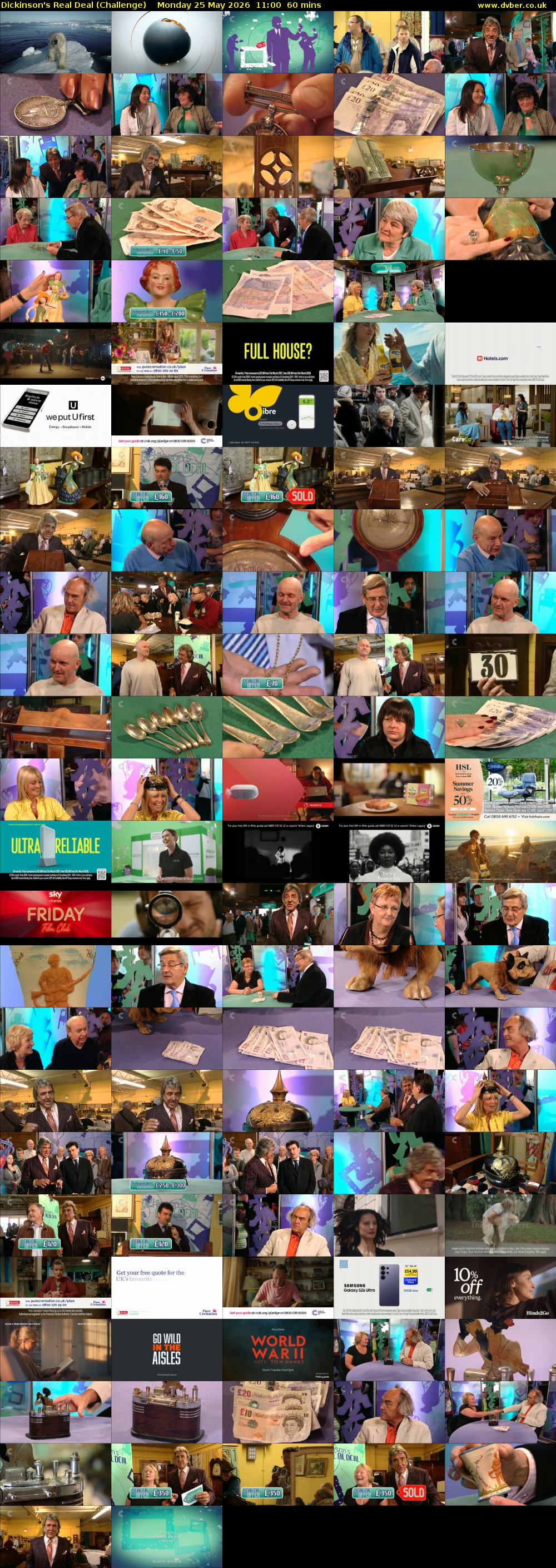 Dickinson's Real Deal (Challenge) Monday 25 May 2026 11:00 - 12:00