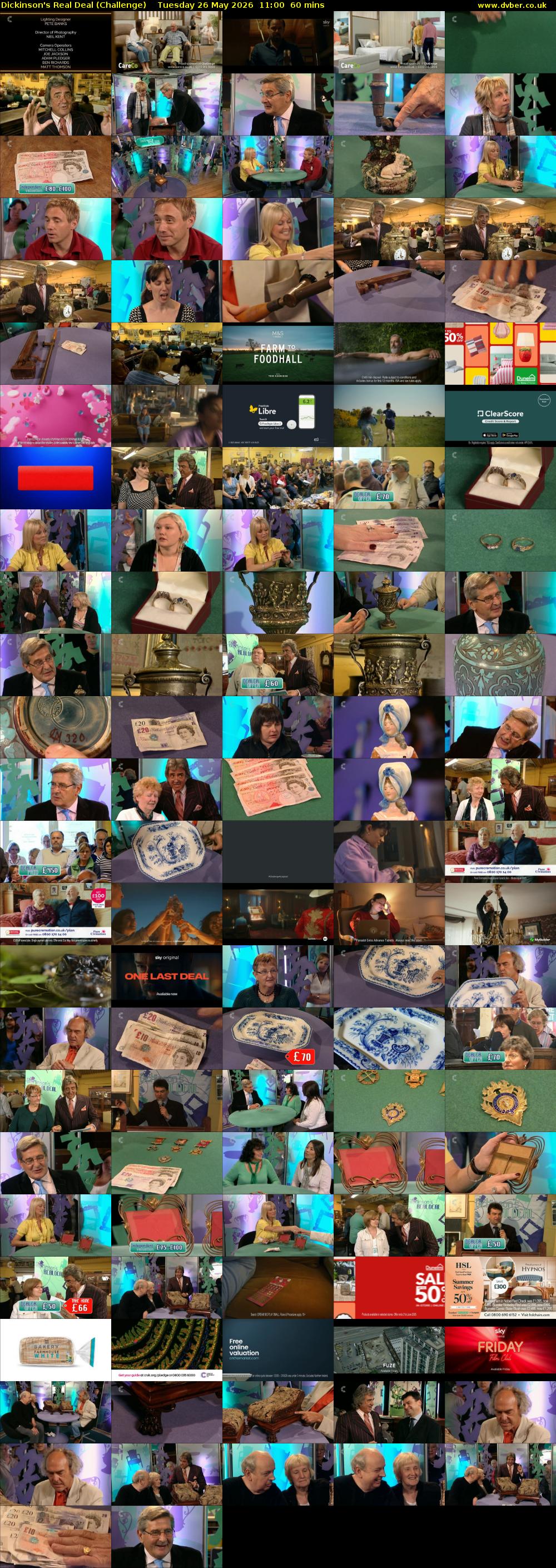 Dickinson's Real Deal (Challenge) Tuesday 26 May 2026 11:00 - 12:00