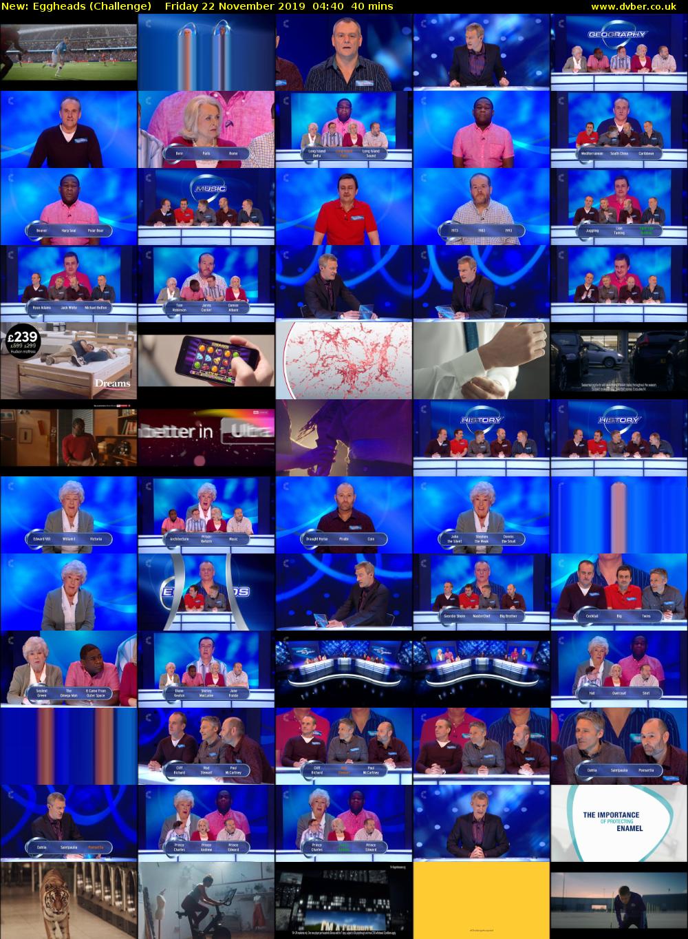 Eggheads (Challenge) Friday 22 November 2019 04:40 - 05:20