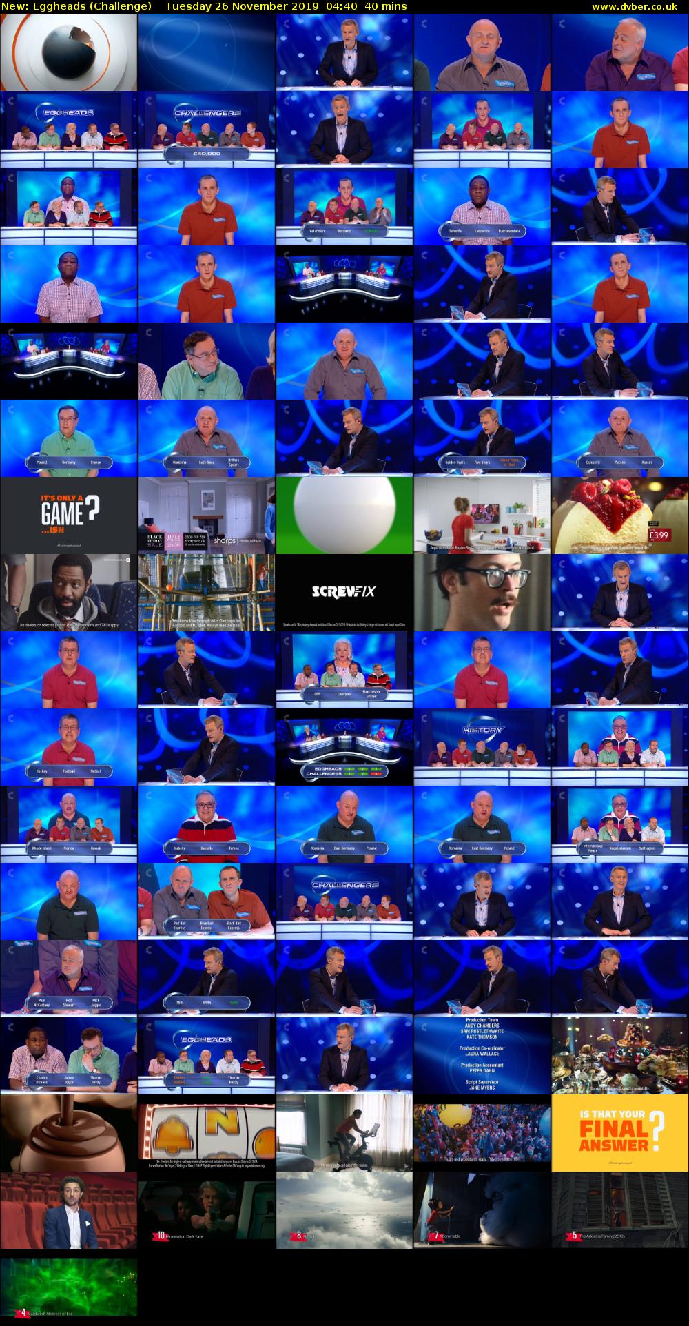 Eggheads (Challenge) Tuesday 26 November 2019 04:40 - 05:20