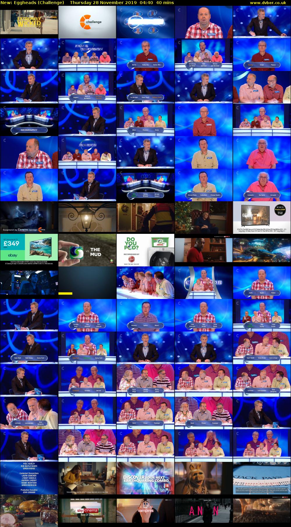Eggheads (Challenge) Thursday 28 November 2019 04:40 - 05:20