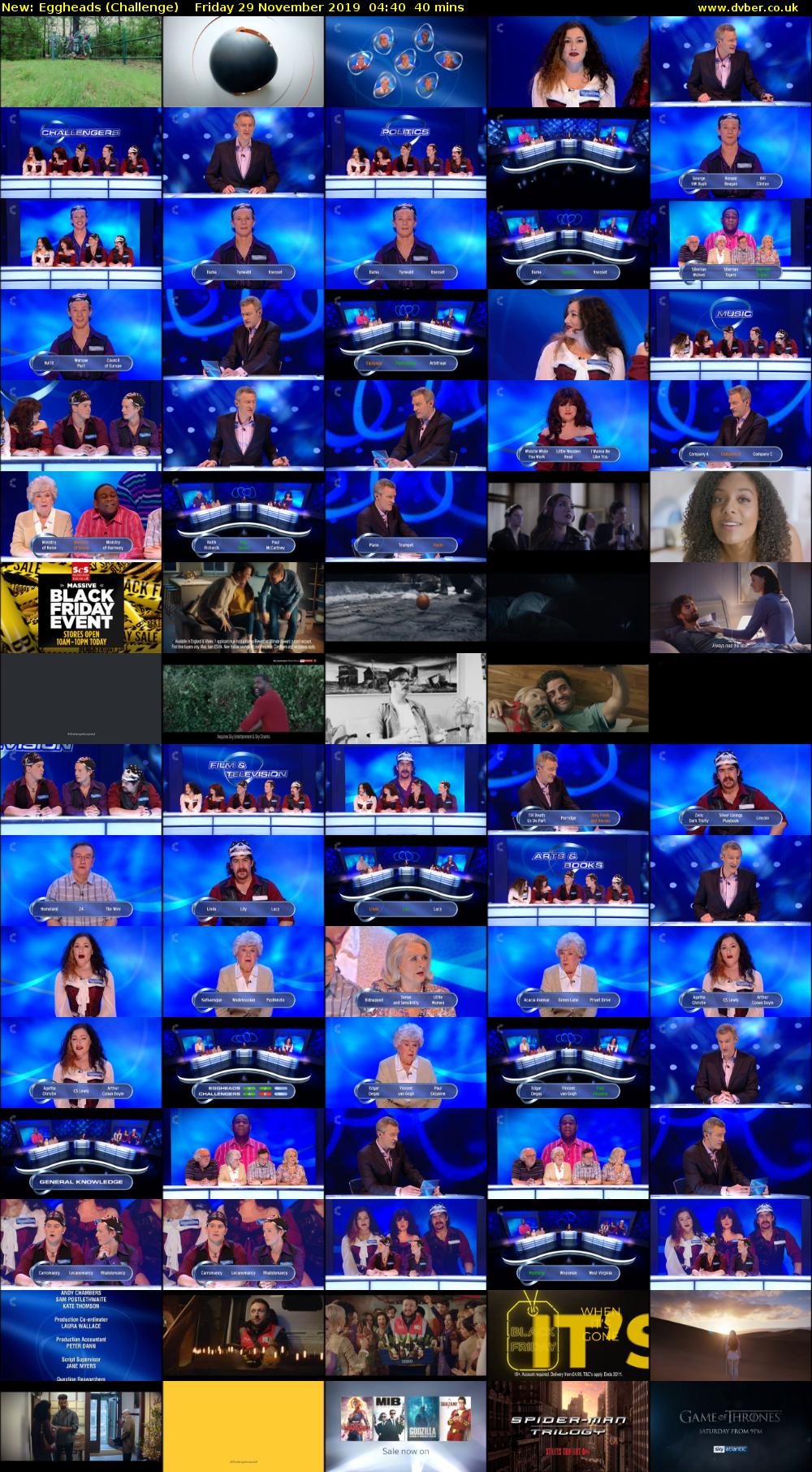 Eggheads (Challenge) Friday 29 November 2019 04:40 - 05:20