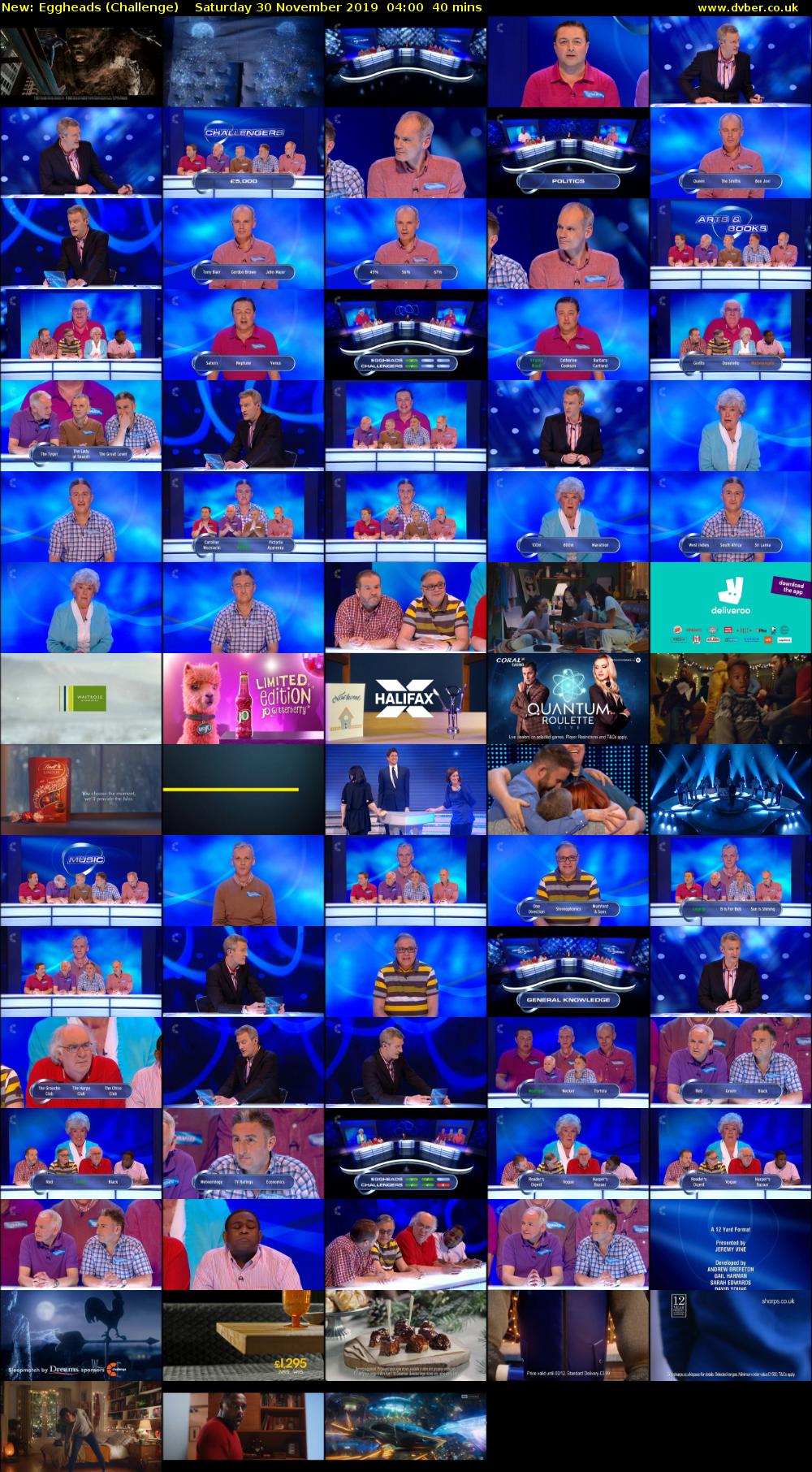 Eggheads (Challenge) Saturday 30 November 2019 04:00 - 04:40
