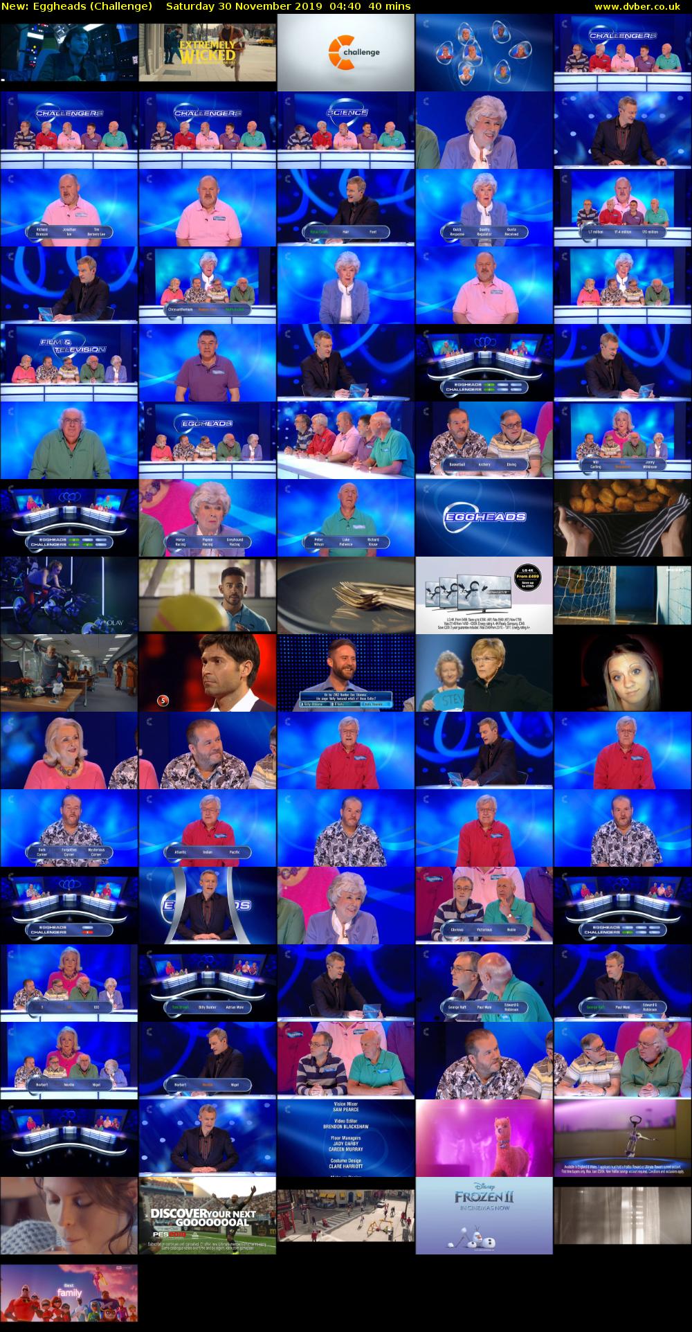 Eggheads (Challenge) Saturday 30 November 2019 04:40 - 05:20