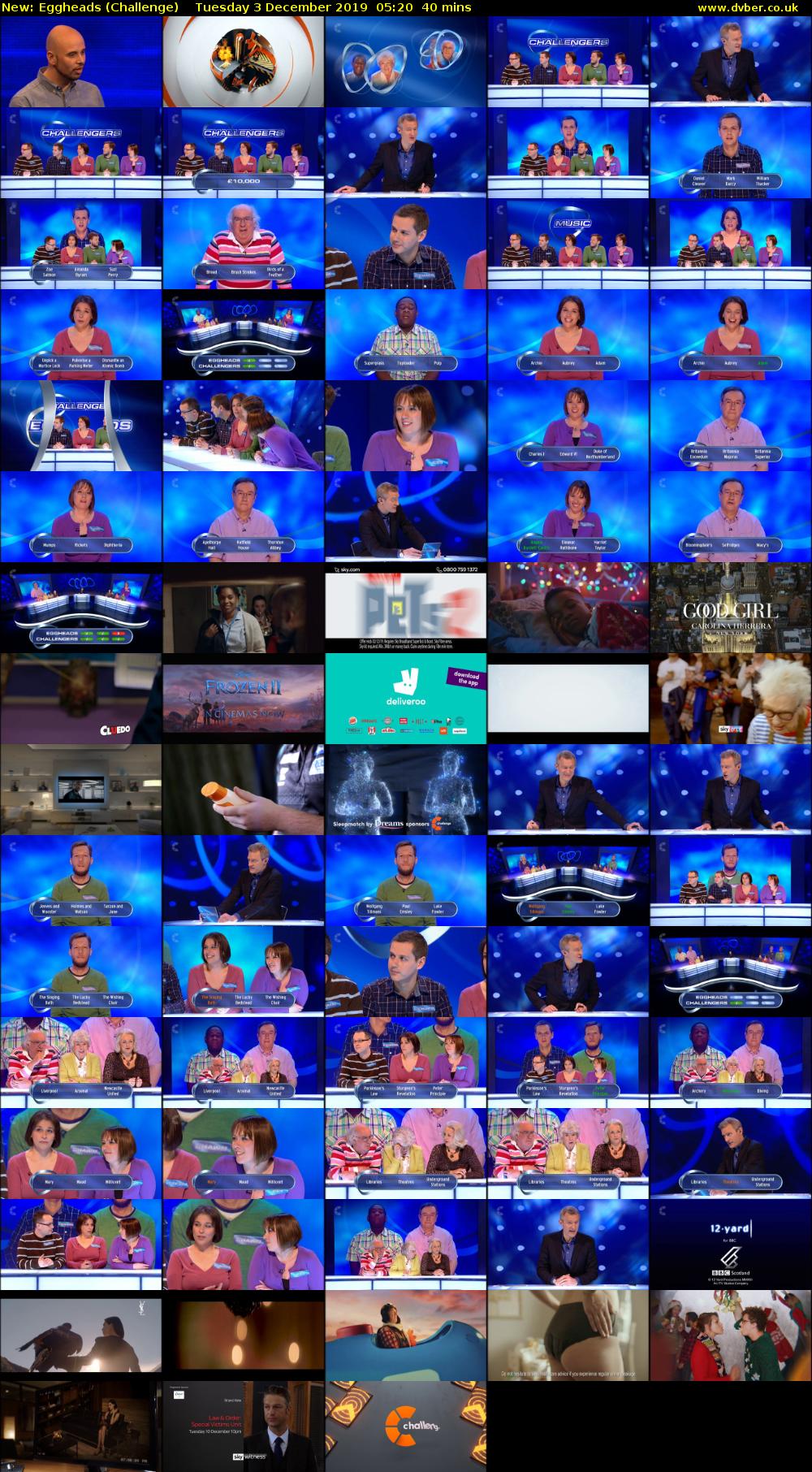 Eggheads (Challenge) Tuesday 3 December 2019 05:20 - 06:00