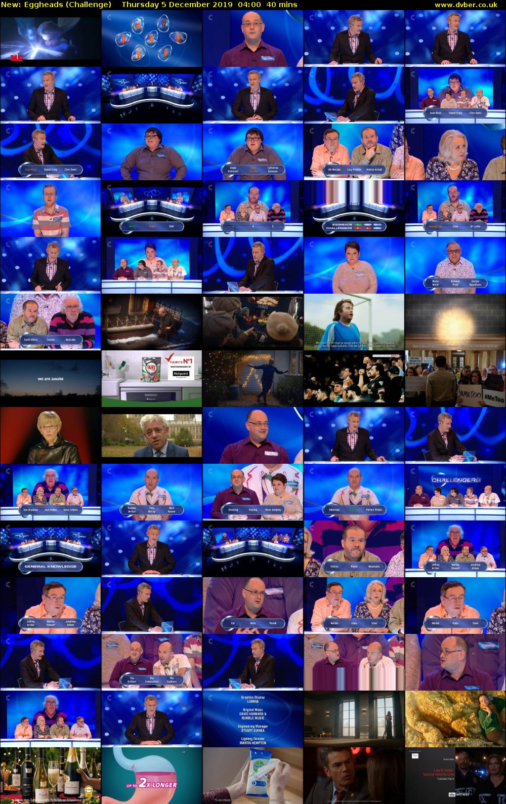 Eggheads (Challenge) Thursday 5 December 2019 04:00 - 04:40