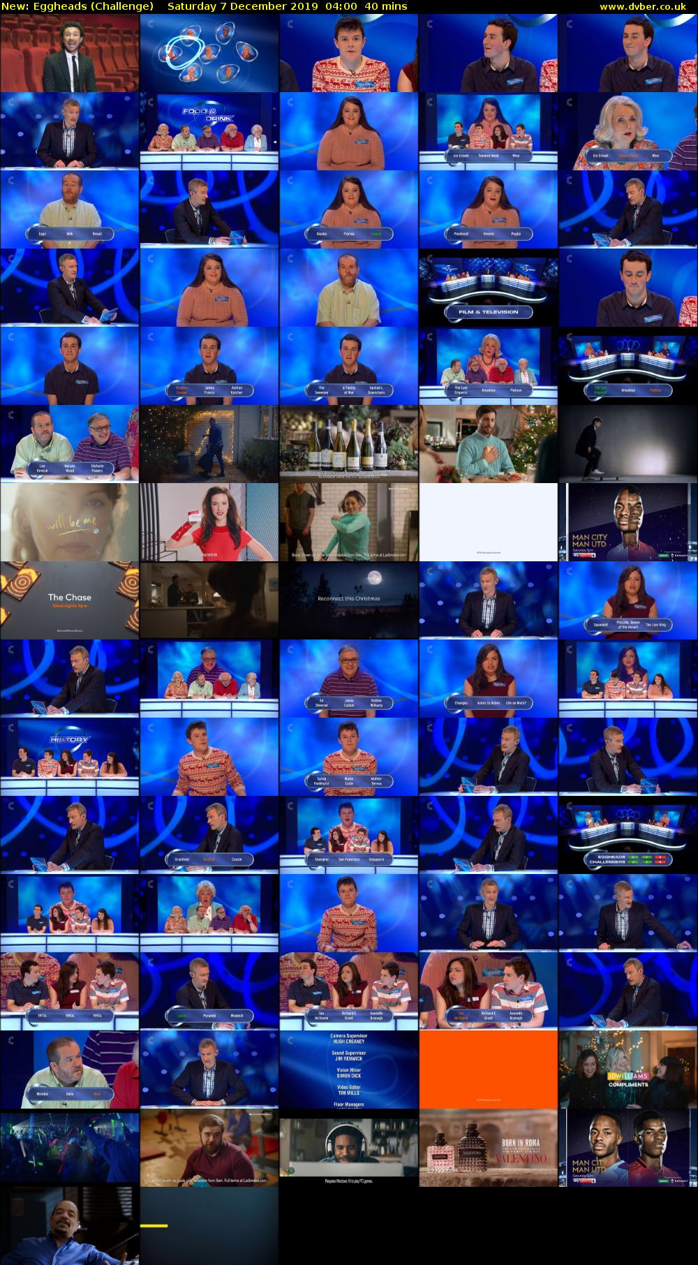 Eggheads (Challenge) Saturday 7 December 2019 04:00 - 04:40