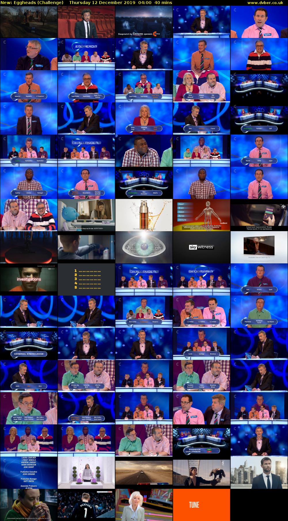 Eggheads (Challenge) Thursday 12 December 2019 04:00 - 04:40