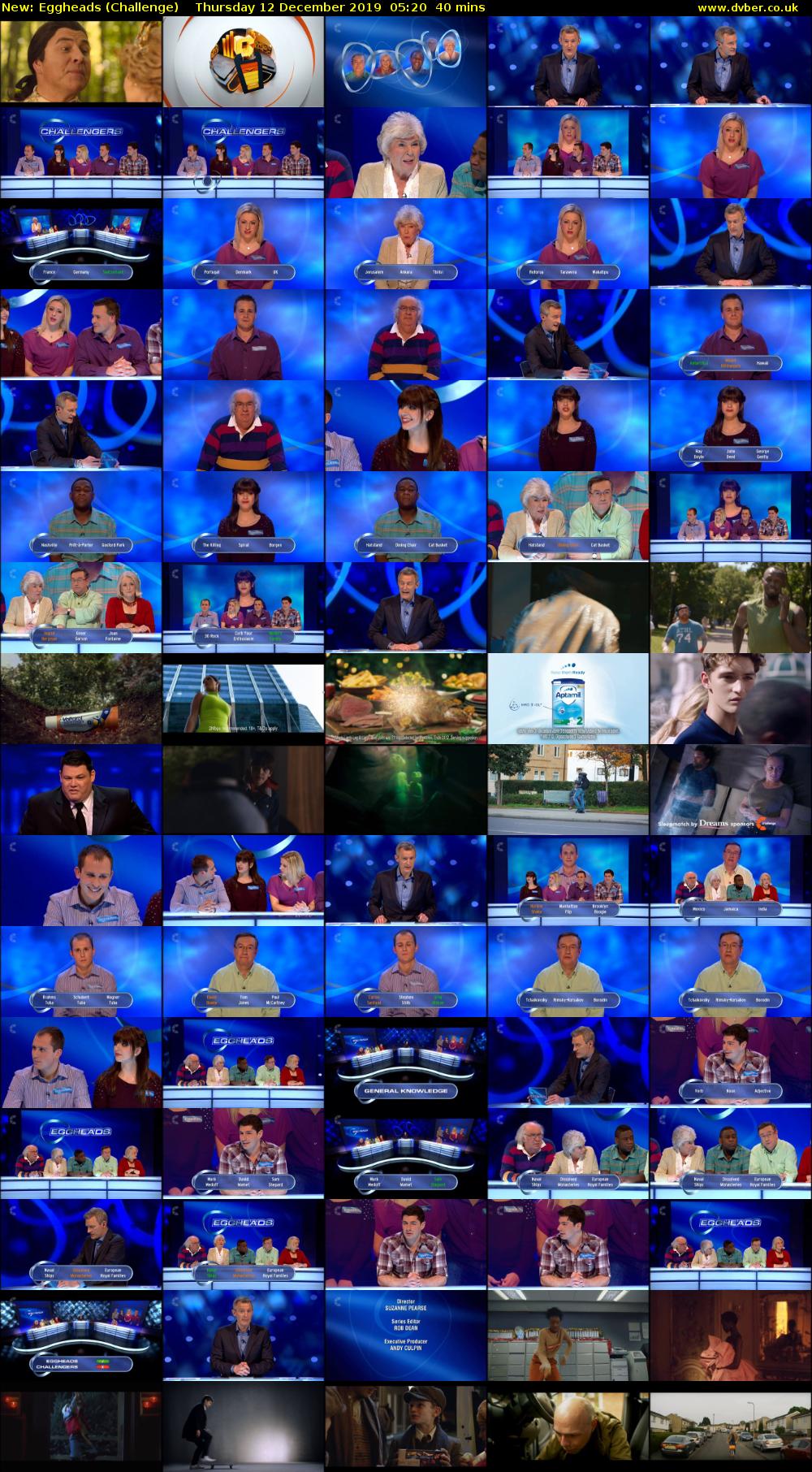 Eggheads (Challenge) Thursday 12 December 2019 05:20 - 06:00