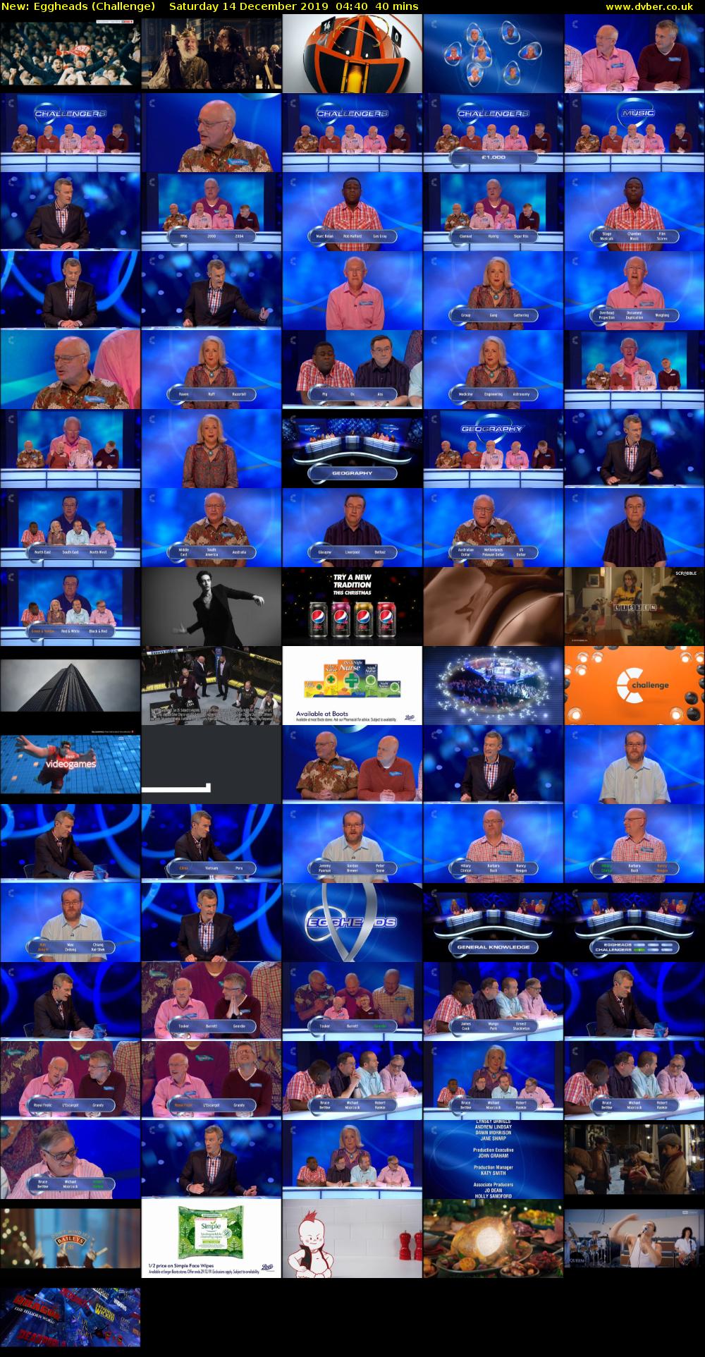 Eggheads (Challenge) Saturday 14 December 2019 04:40 - 05:20