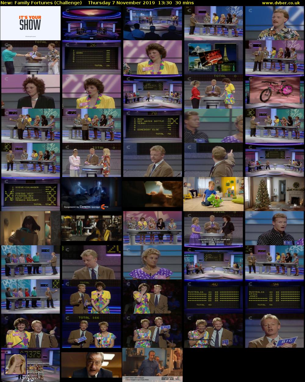 Family Fortunes (Challenge) Thursday 7 November 2019 13:30 - 14:00