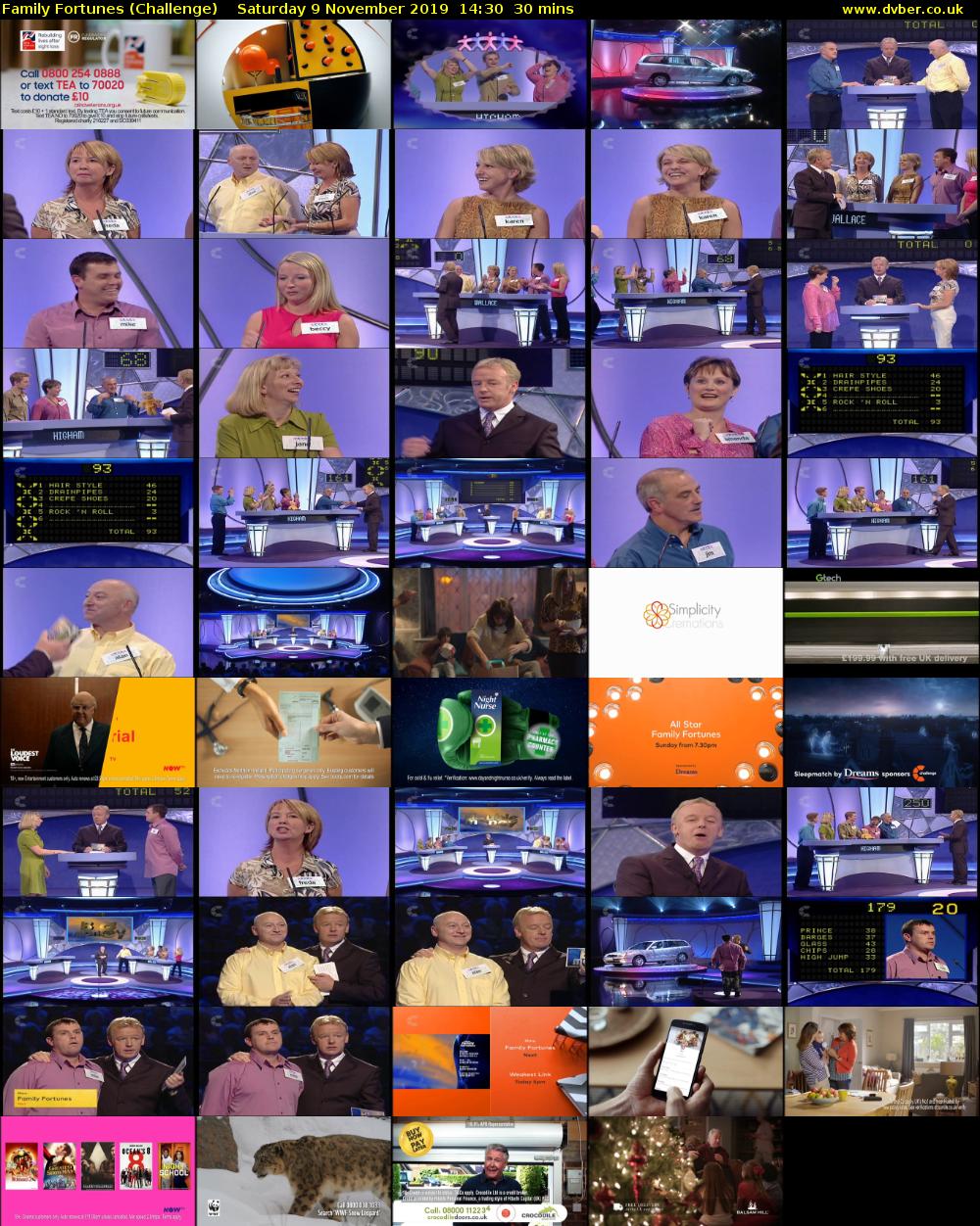 Family Fortunes (Challenge) Saturday 9 November 2019 14:30 - 15:00