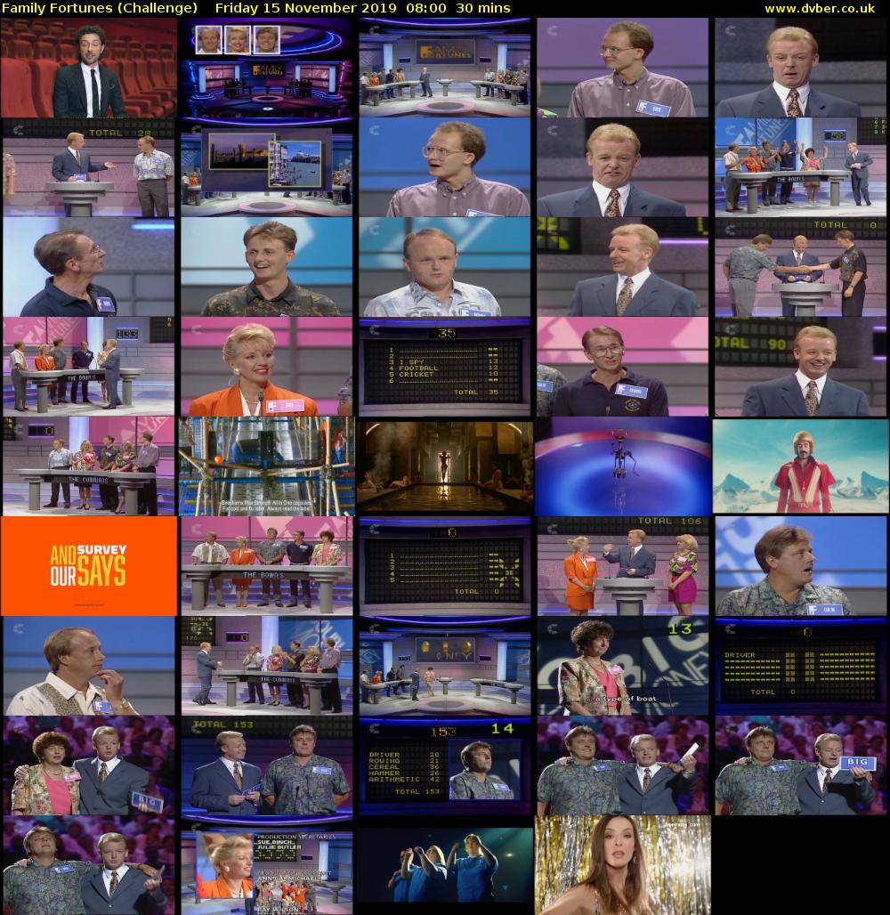 Family Fortunes (Challenge) Friday 15 November 2019 08:00 - 08:30