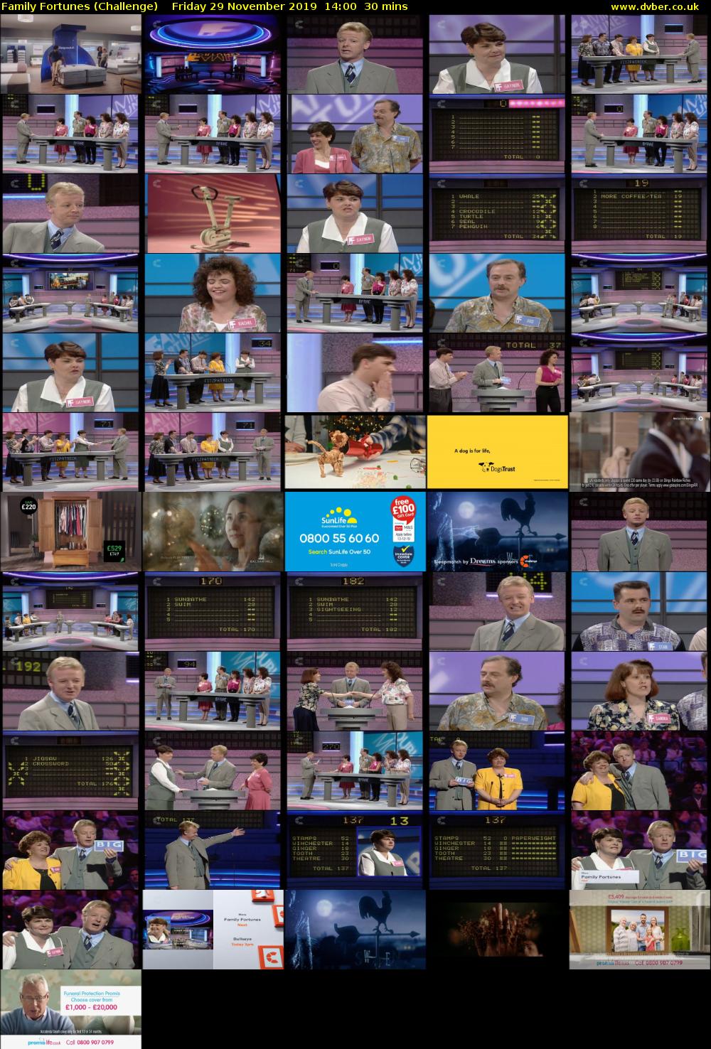 Family Fortunes (Challenge) Friday 29 November 2019 14:00 - 14:30