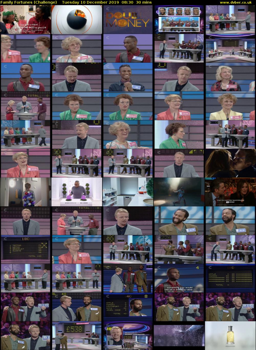 Family Fortunes (Challenge) Tuesday 10 December 2019 08:30 - 09:00