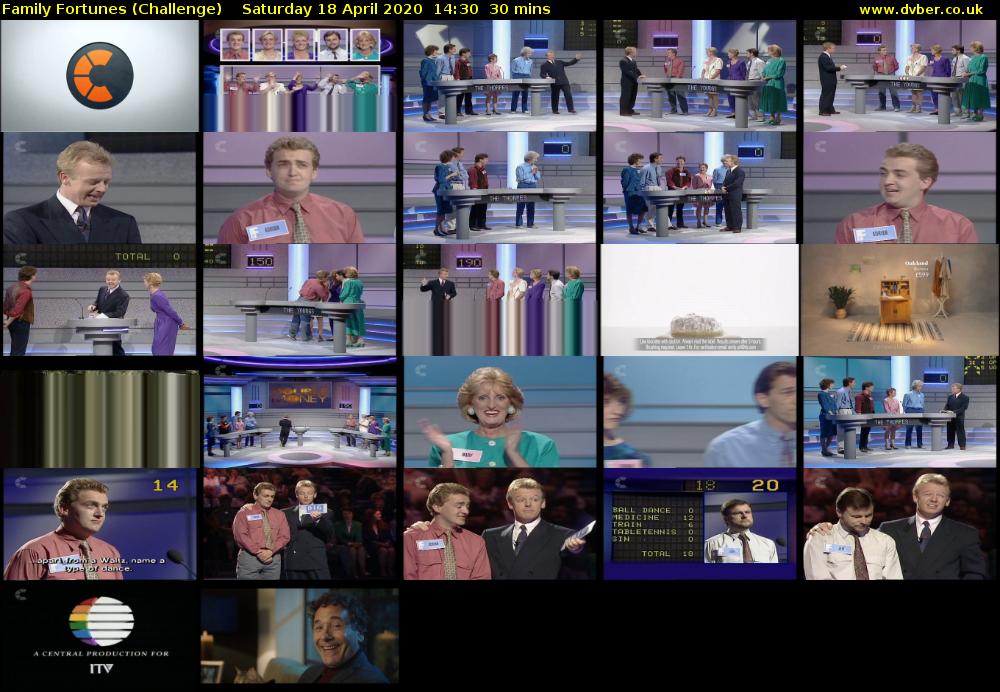 Family Fortunes (Challenge) Saturday 18 April 2020 14:30 - 15:00