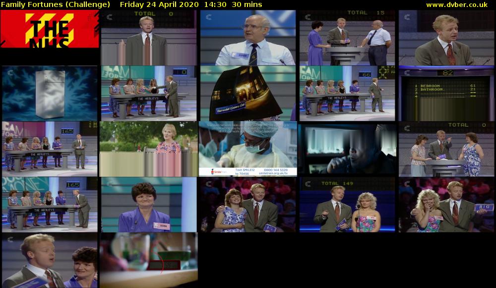 Family Fortunes (Challenge) Friday 24 April 2020 14:30 - 15:00