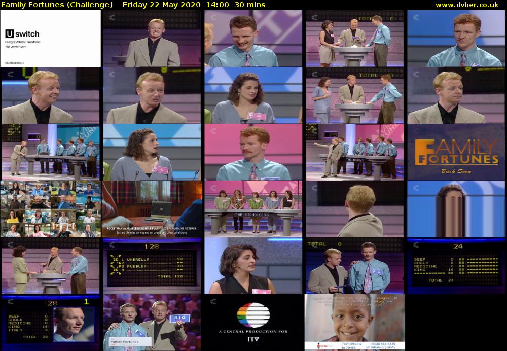 Family Fortunes (Challenge) Friday 22 May 2020 14:00 - 14:30