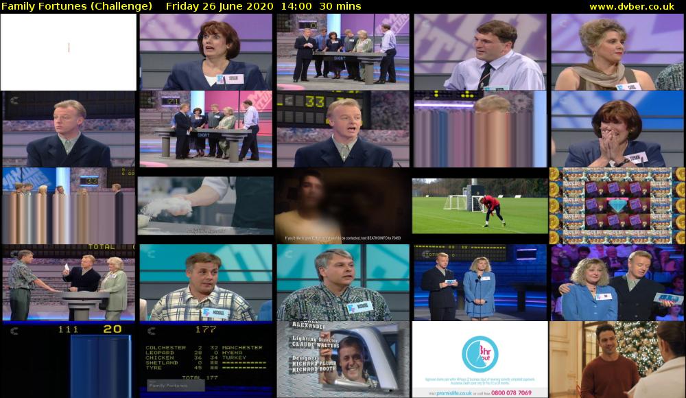 Family Fortunes (Challenge) Friday 26 June 2020 14:00 - 14:30