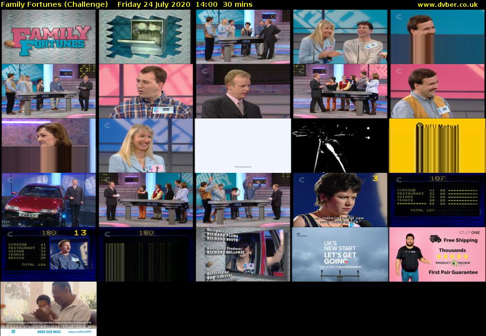 Family Fortunes (Challenge) Friday 24 July 2020 14:00 - 14:30