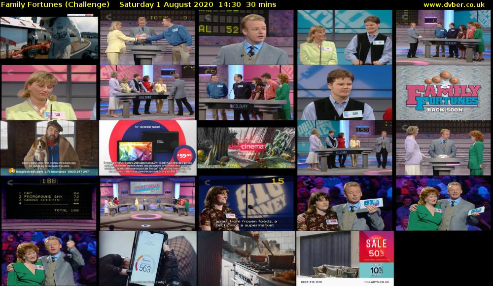 Family Fortunes (Challenge) Saturday 1 August 2020 14:30 - 15:00