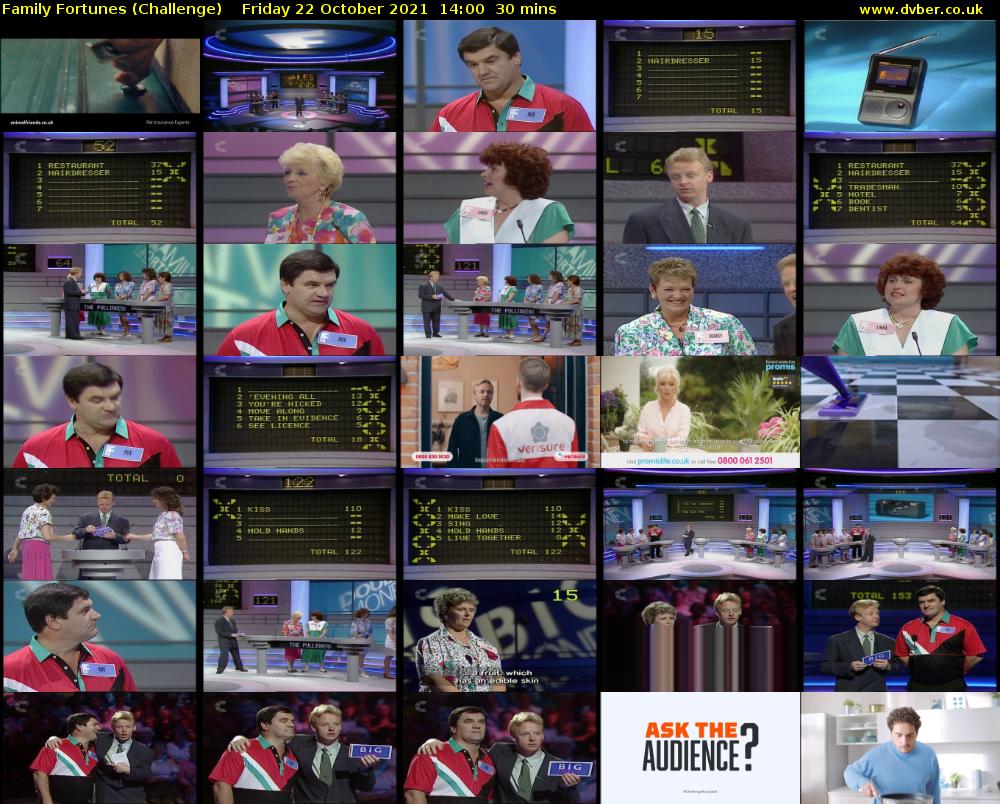 Family Fortunes (Challenge) Friday 22 October 2021 14:00 - 14:30