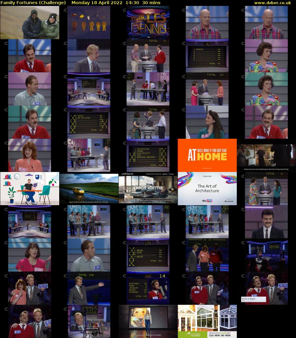 Family Fortunes (Challenge) Monday 18 April 2022 14:30 - 15:00