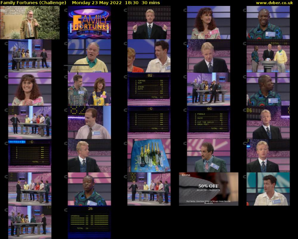 Family Fortunes (Challenge) Monday 23 May 2022 18:30 - 19:00