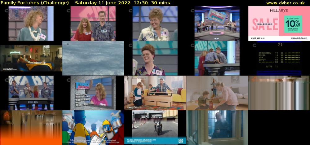 Family Fortunes (Challenge) Saturday 11 June 2022 12:30 - 13:00