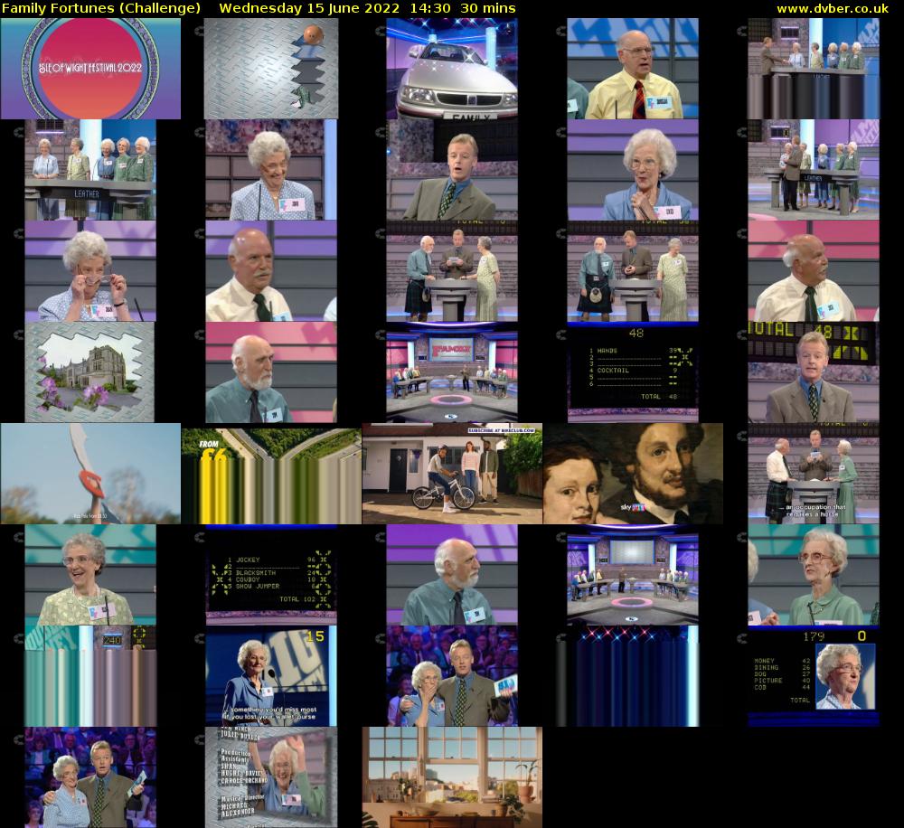 Family Fortunes (Challenge) Wednesday 15 June 2022 14:30 - 15:00