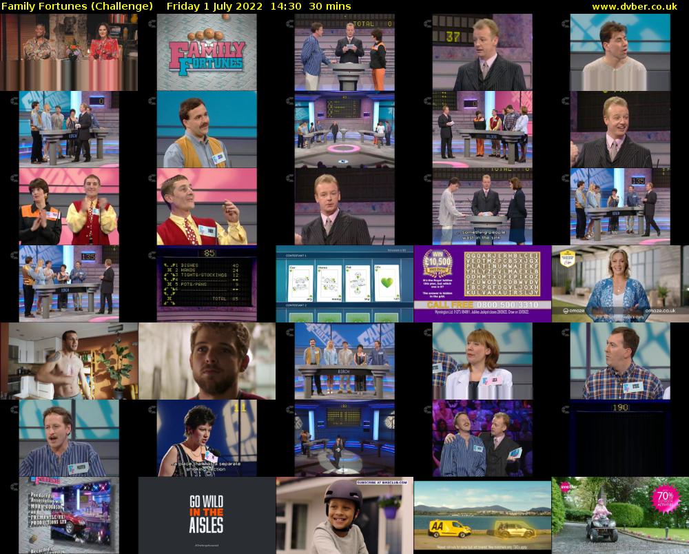 Family Fortunes (Challenge) Friday 1 July 2022 14:30 - 15:00