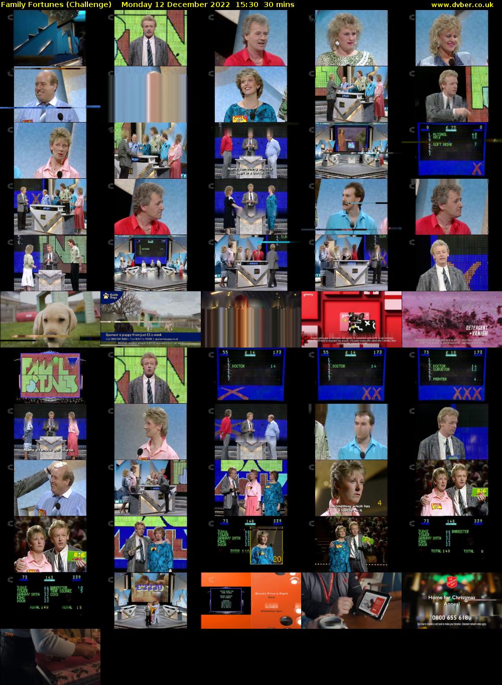 Family Fortunes (Challenge) Monday 12 December 2022 15:30 - 16:00