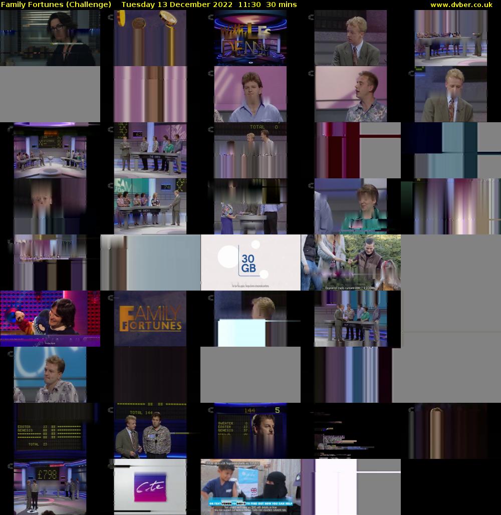 Family Fortunes (Challenge) Tuesday 13 December 2022 11:30 - 12:00