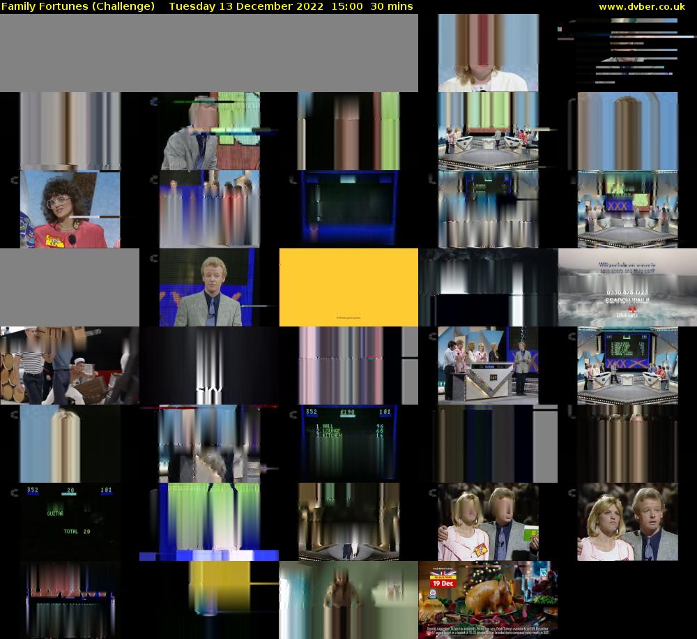 Family Fortunes (Challenge) Tuesday 13 December 2022 15:00 - 15:30