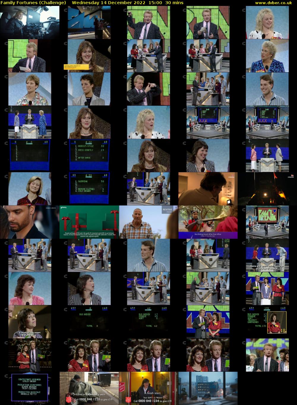 Family Fortunes (Challenge) Wednesday 14 December 2022 15:00 - 15:30