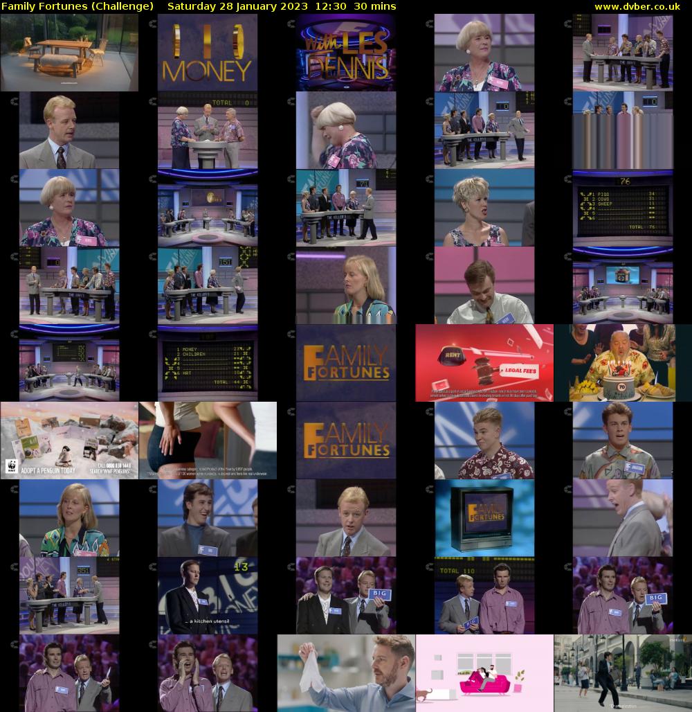 Family Fortunes (Challenge) Saturday 28 January 2023 12:30 - 13:00